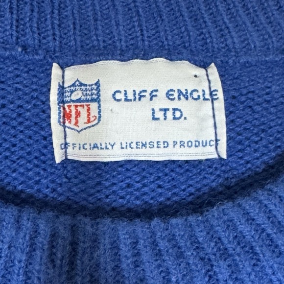 Vintage Cliff Engle New York Giants Sweater NFL Blue Mens Size XL Made In USA - Picture 4 of 8